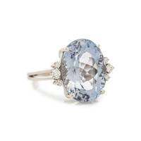 GREY BERYL AND DIAMOND RING
