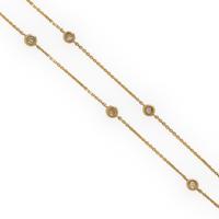 Diamond and Yellow Gold Station Anklet