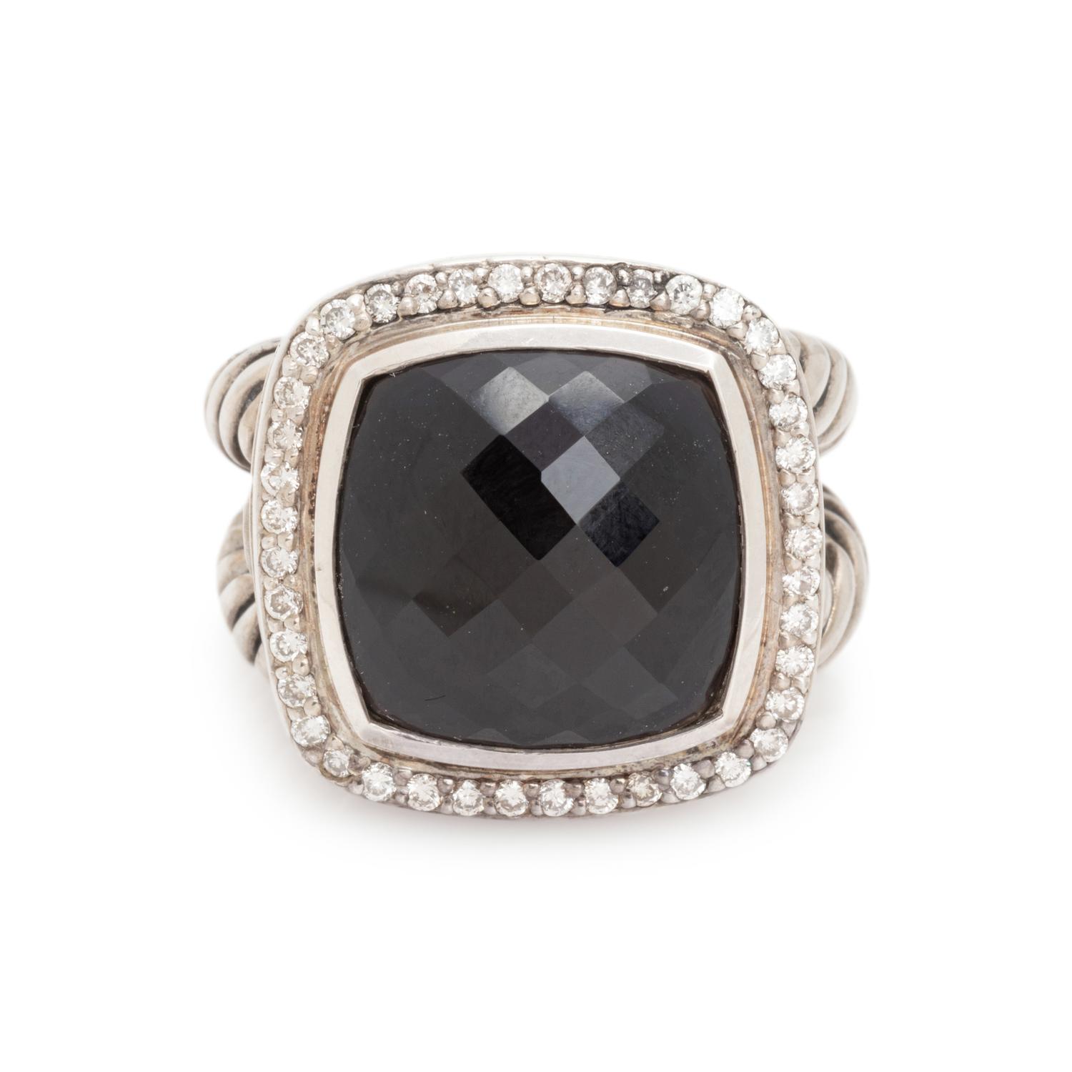 DAVID YURMAN, STERLING SILVER, ONYX AND DIAMOND 'ALBION' SET