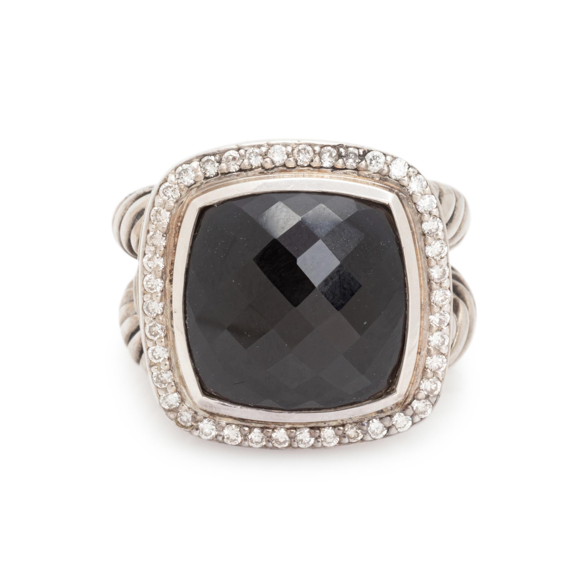 DAVID YURMAN, STERLING SILVER, ONYX AND DIAMOND 'ALBION' SET