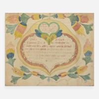 Possibly Joseph Lochbaum / Nine Hearts Artist (active 1799-1806) A Fraktur birth record for Philip Kerbach, dated "1816"