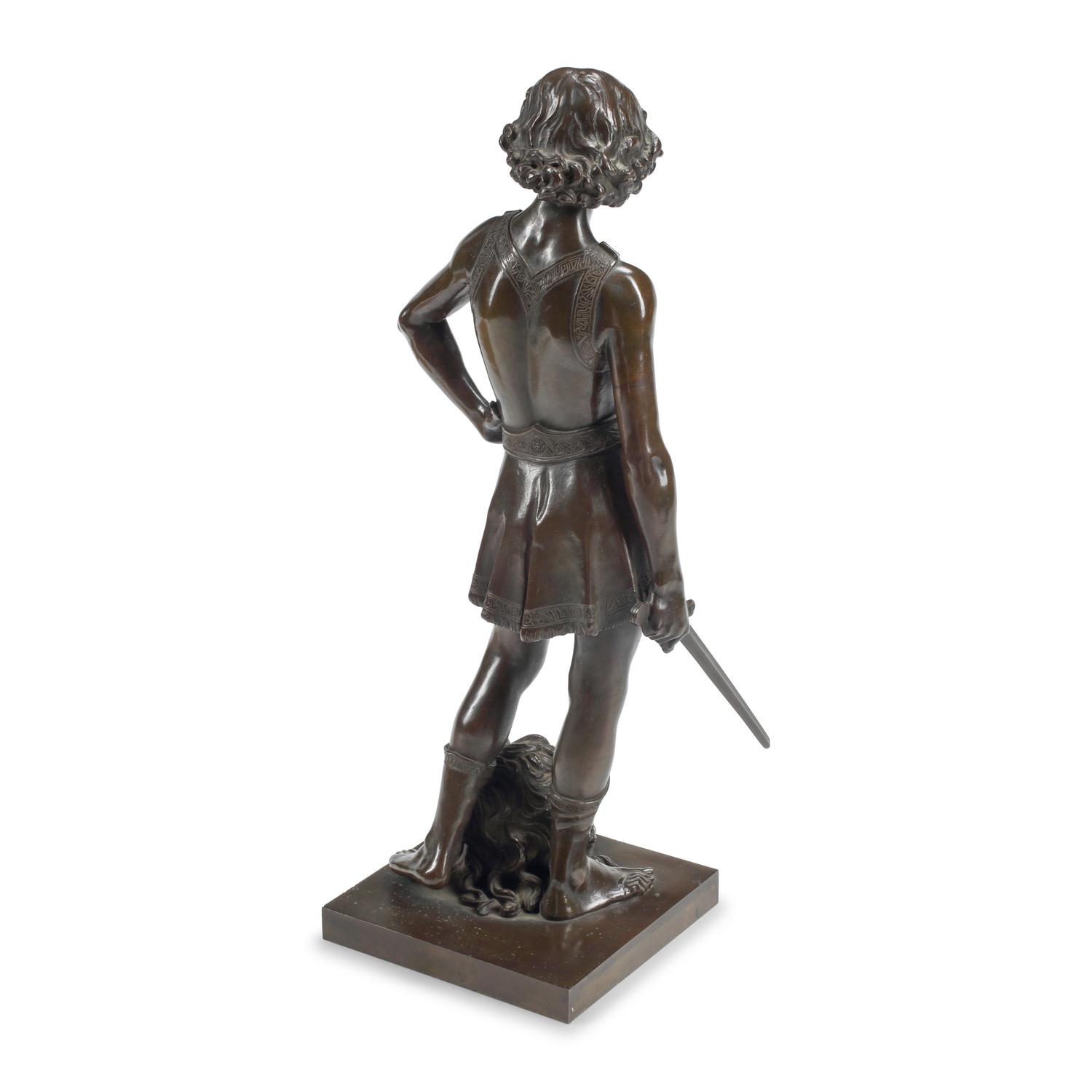An Italian Patinated Bronze Figure of David