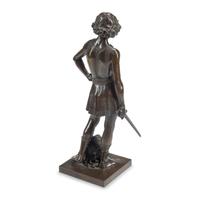 An Italian Patinated Bronze Figure of David