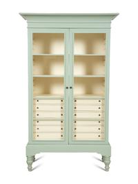 A Contemporary Blue Painted Display Cabinet