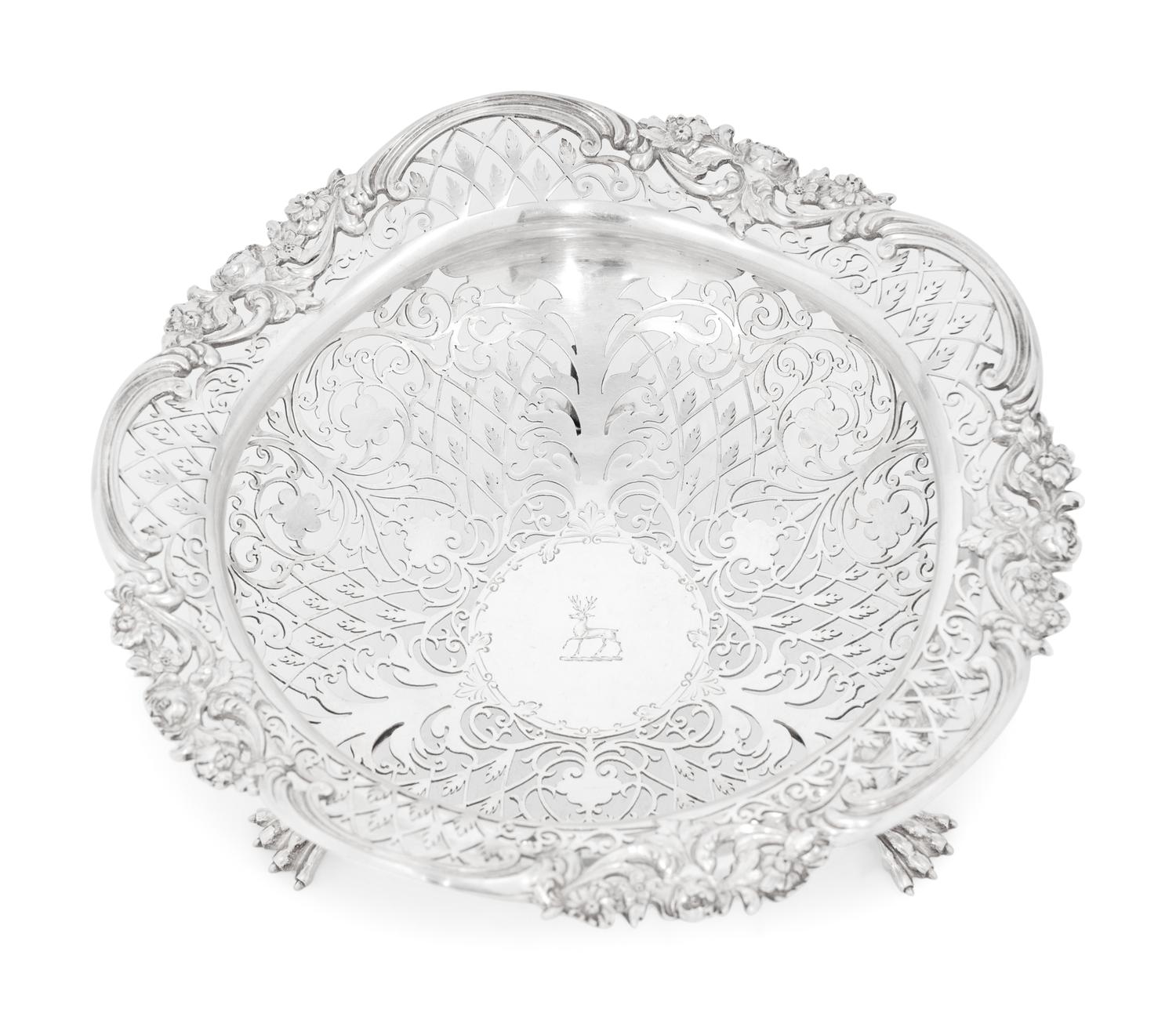 An English Silver Centerpiece Basket