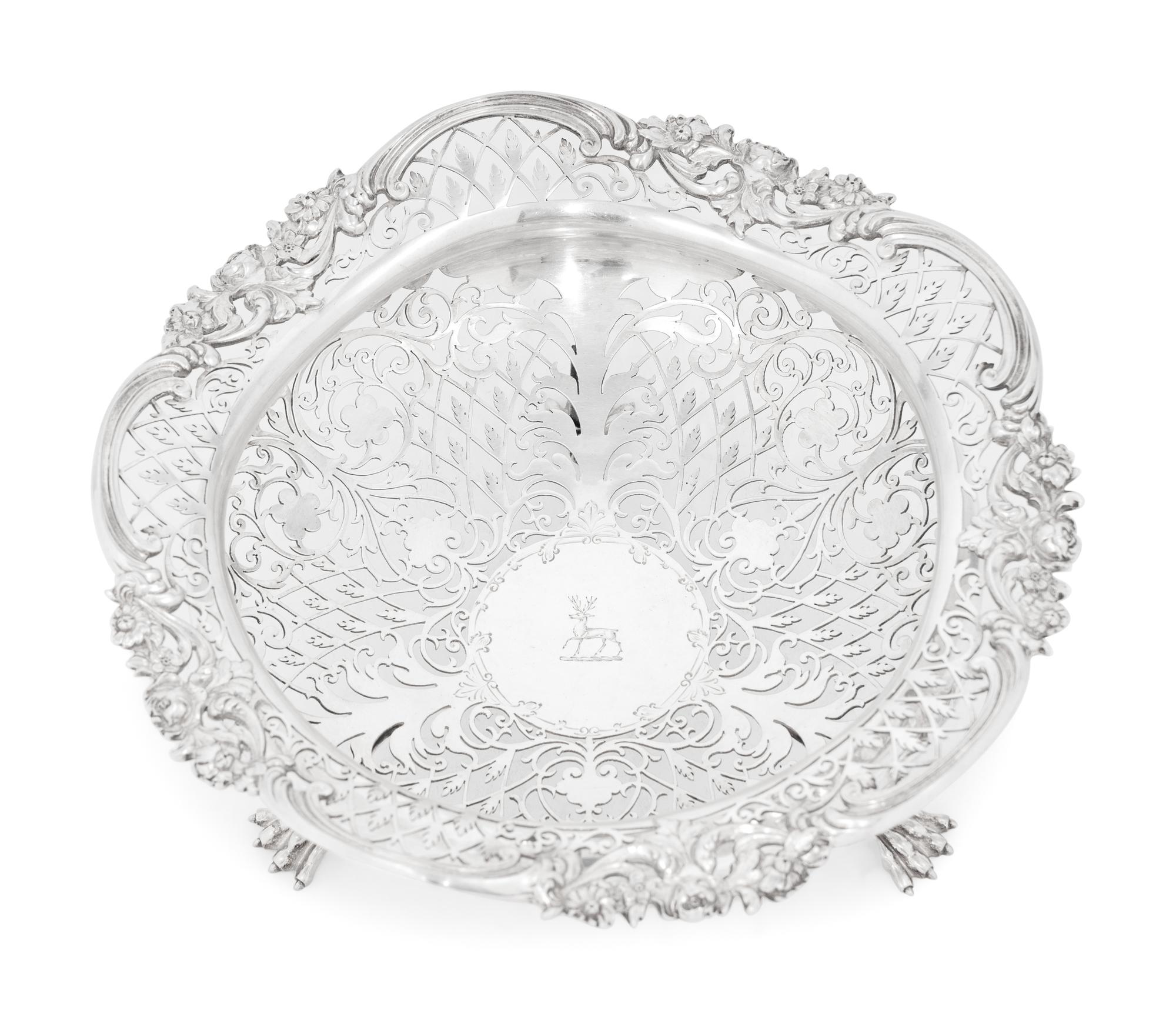 An English Silver Centerpiece Basket