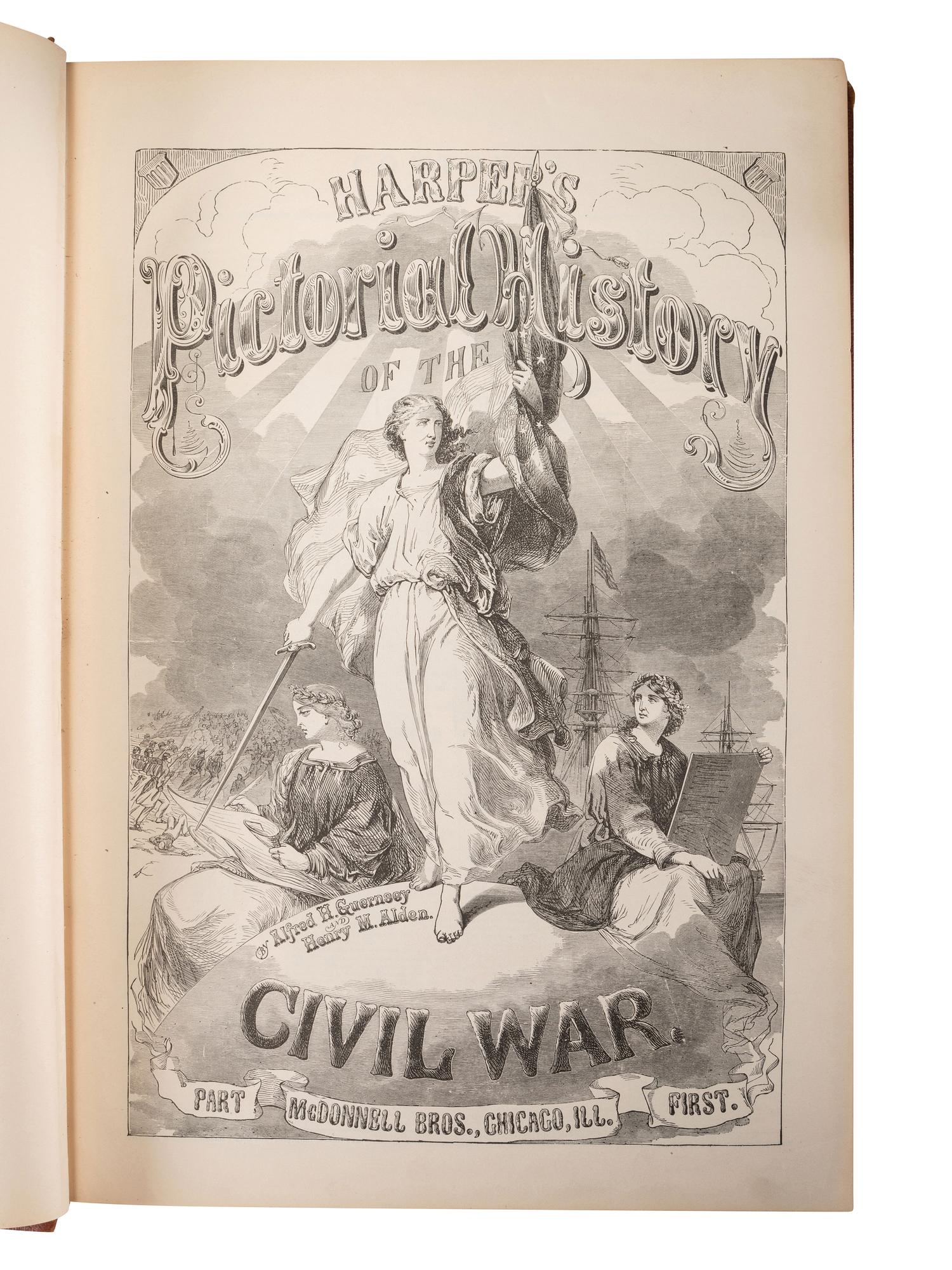 [CIVIL WAR - ART]. A group of E. Forbes, Harper's, and Frank Leslie's pictorial histories of the war, comprising:
