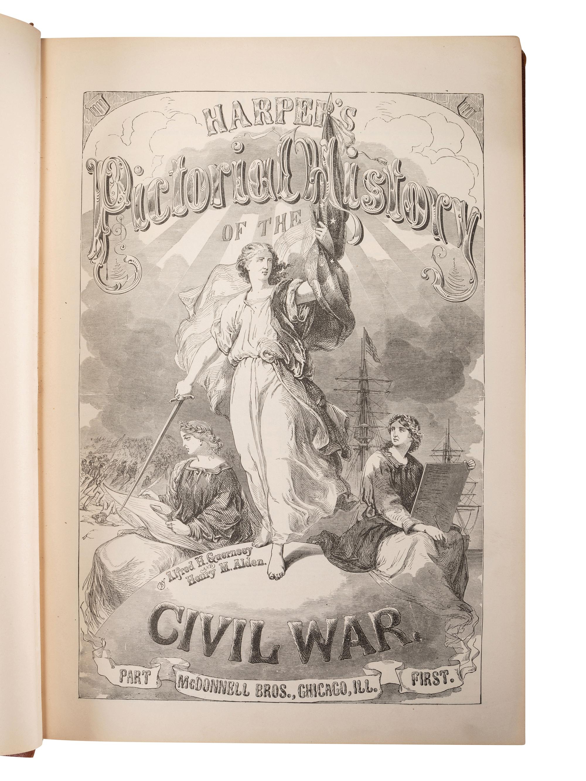 [CIVIL WAR - ART]. A group of E. Forbes, Harper's, and Frank Leslie's pictorial histories of the war, comprising: