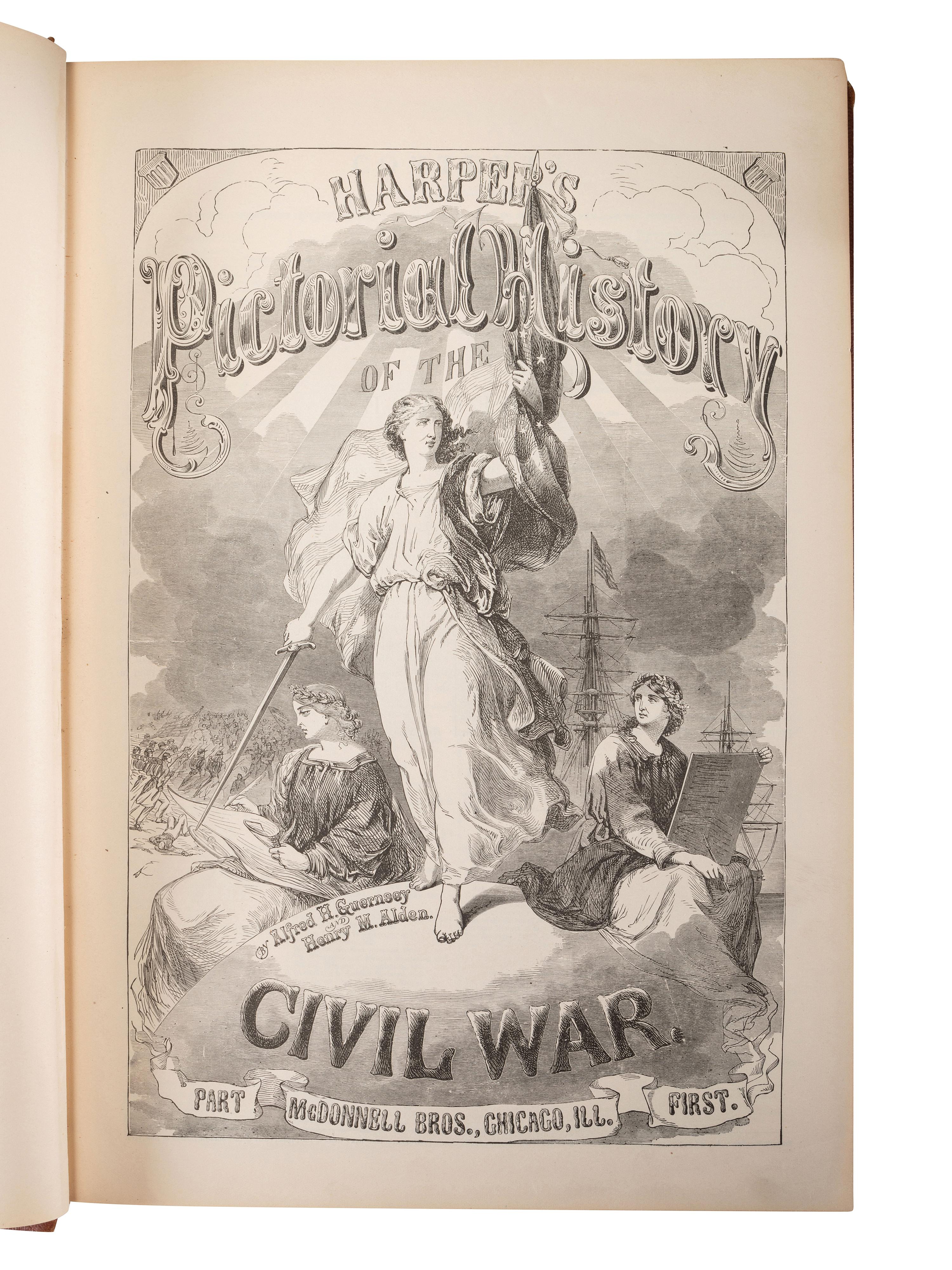 [CIVIL WAR - ART]. A group of E. Forbes, Harper's, and Frank Leslie's pictorial histories of the war, comprising:
