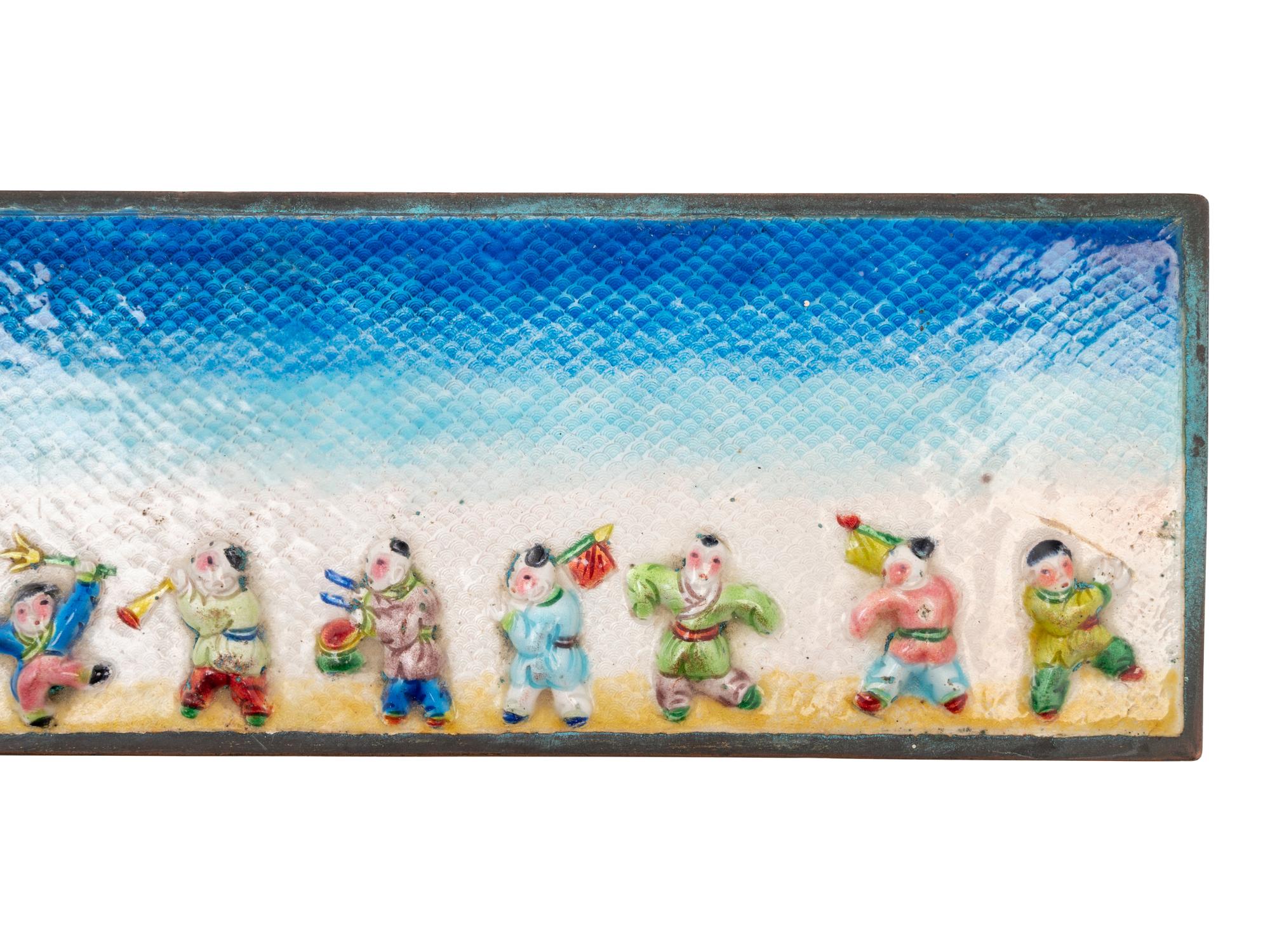 Four Chinese Enamel on Metal Covered Boxes