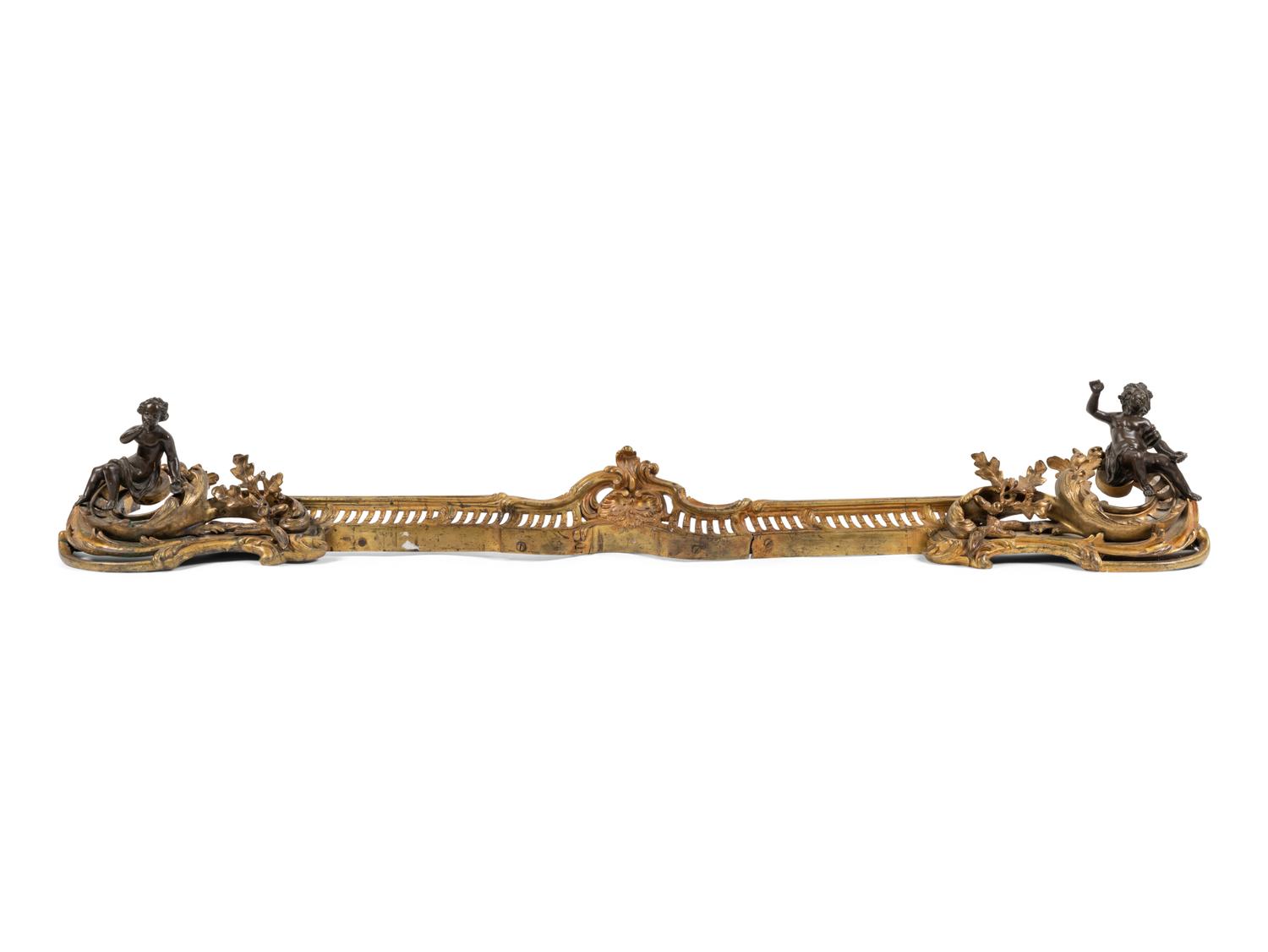 A French Gilt Bronze Fire Fender