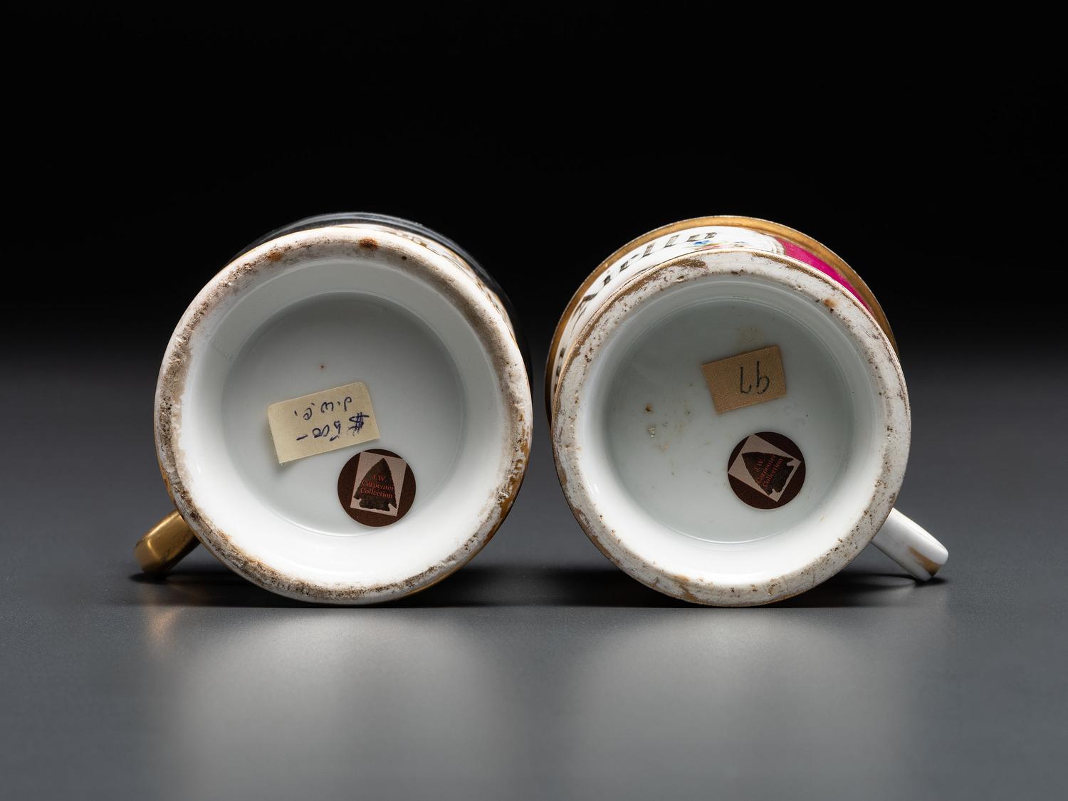 Two Animal Breeder's Porcelain Occupational Shaving Mugs