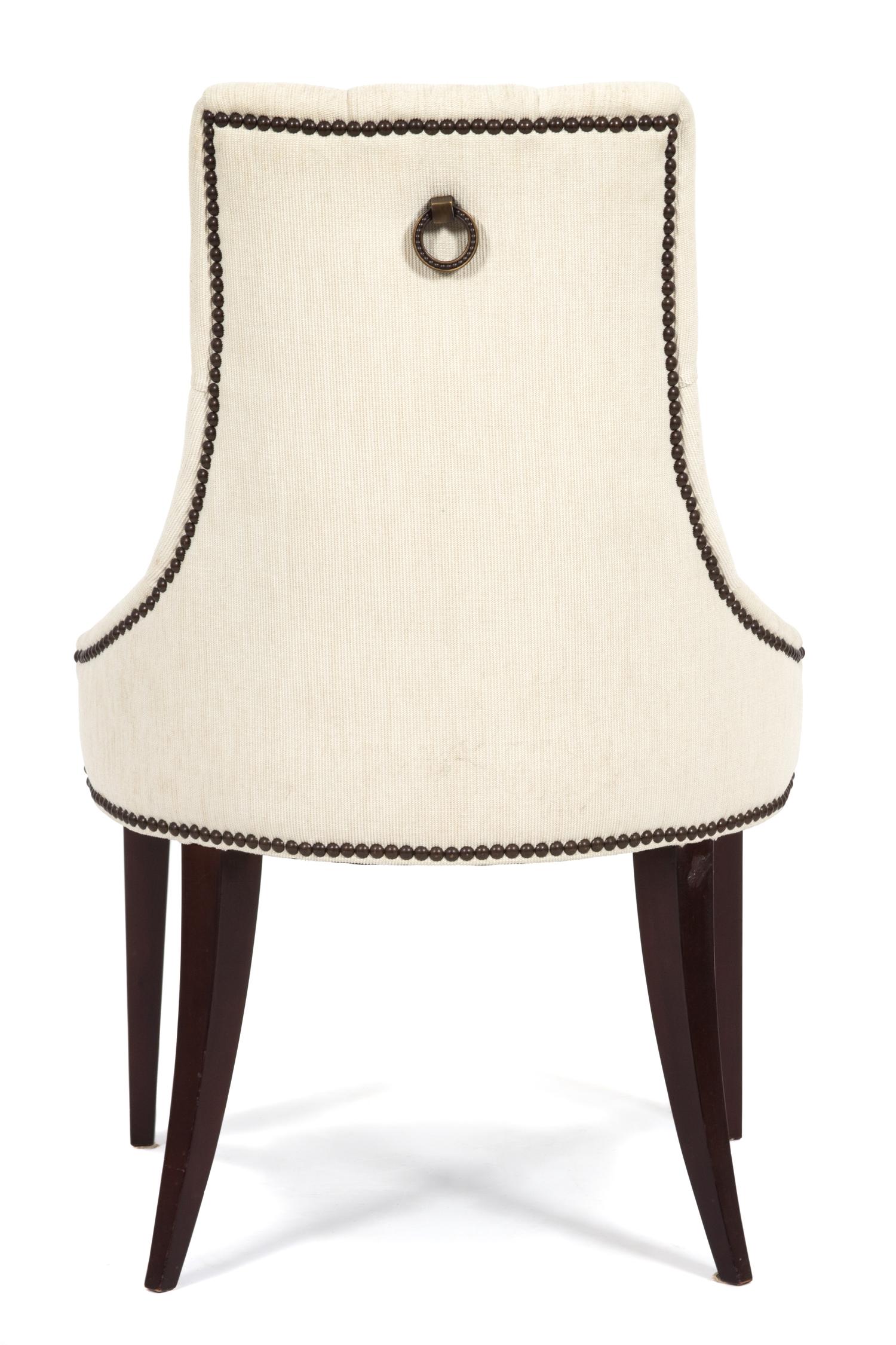 Four Contemporary Upholstered Dining Chairs Height 36 x width 23 x depth 22 inches. — 20TH CENTURY
