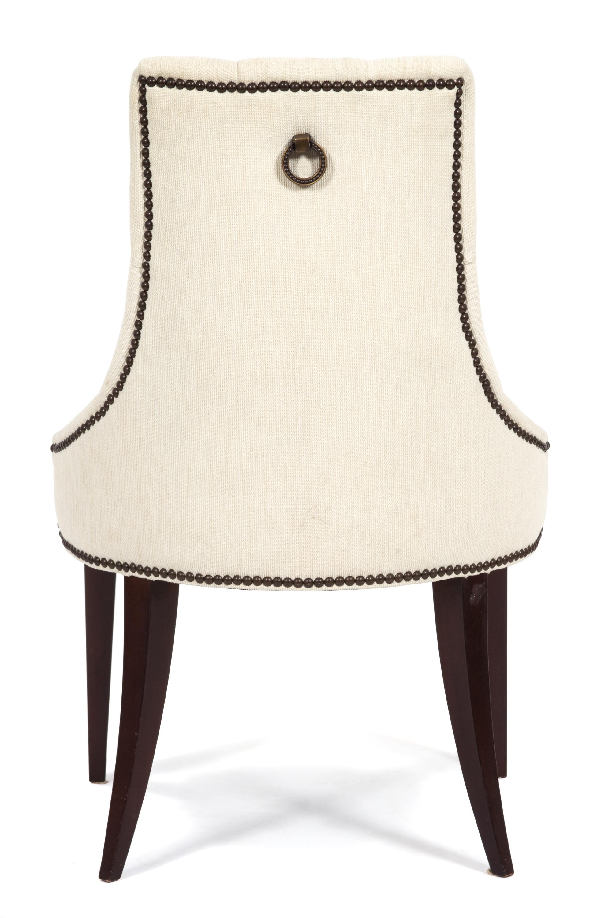 Four Contemporary Upholstered Dining Chairs Height 36 x width 23 x depth 22 inches. — 20TH CENTURY