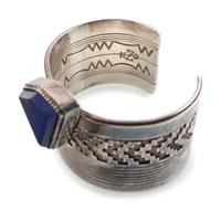 Silver and Lapis Cuff Bracelet