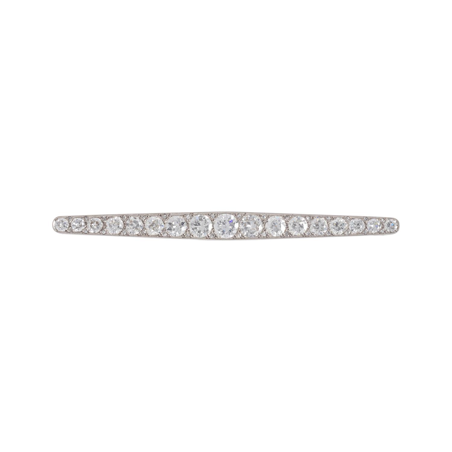FRENCH, ANTIQUE, DIAMOND BAR BROOCH