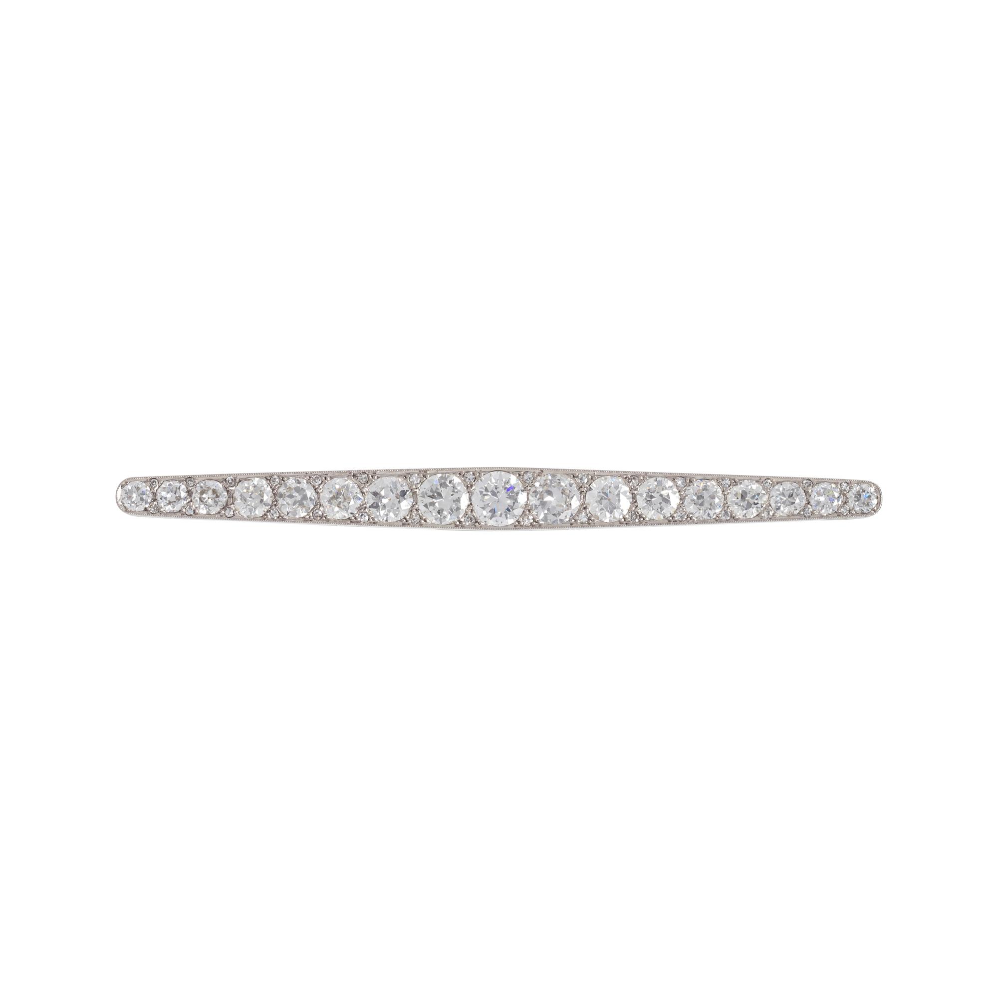FRENCH, ANTIQUE, DIAMOND BAR BROOCH
