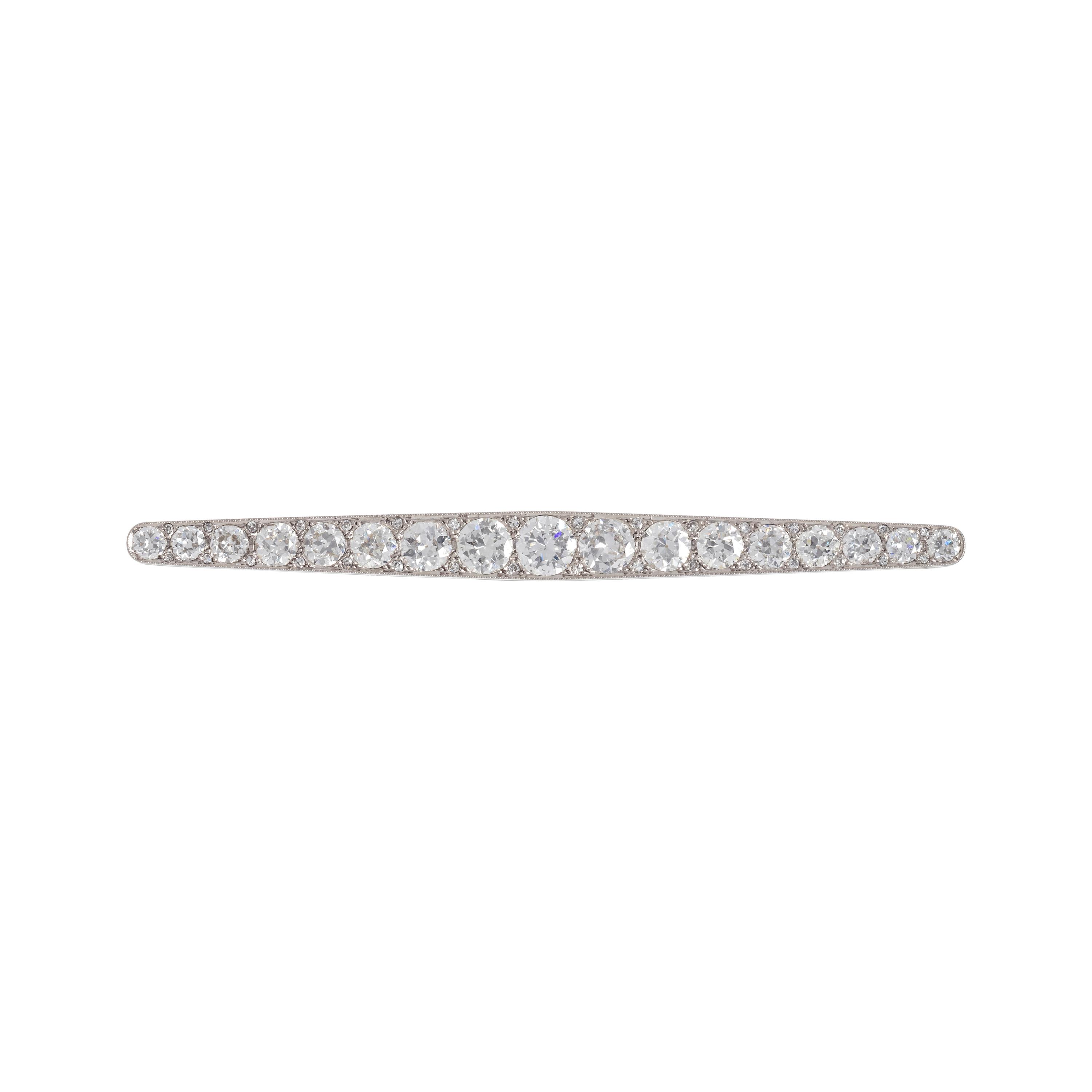 FRENCH, ANTIQUE, DIAMOND BAR BROOCH