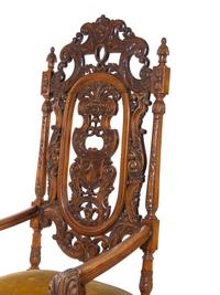 A Pair of Charles II Style Carved Armchairs