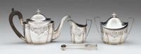 Three piece silver tea service james & abraham simmons (active 1802-1814), new york, ny, circa 1805