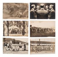 [EARLY PHOTOGRAPHY]. A group of 56 real photo postcards of performers and curious scenes and subjects from the United States and abroad, including: