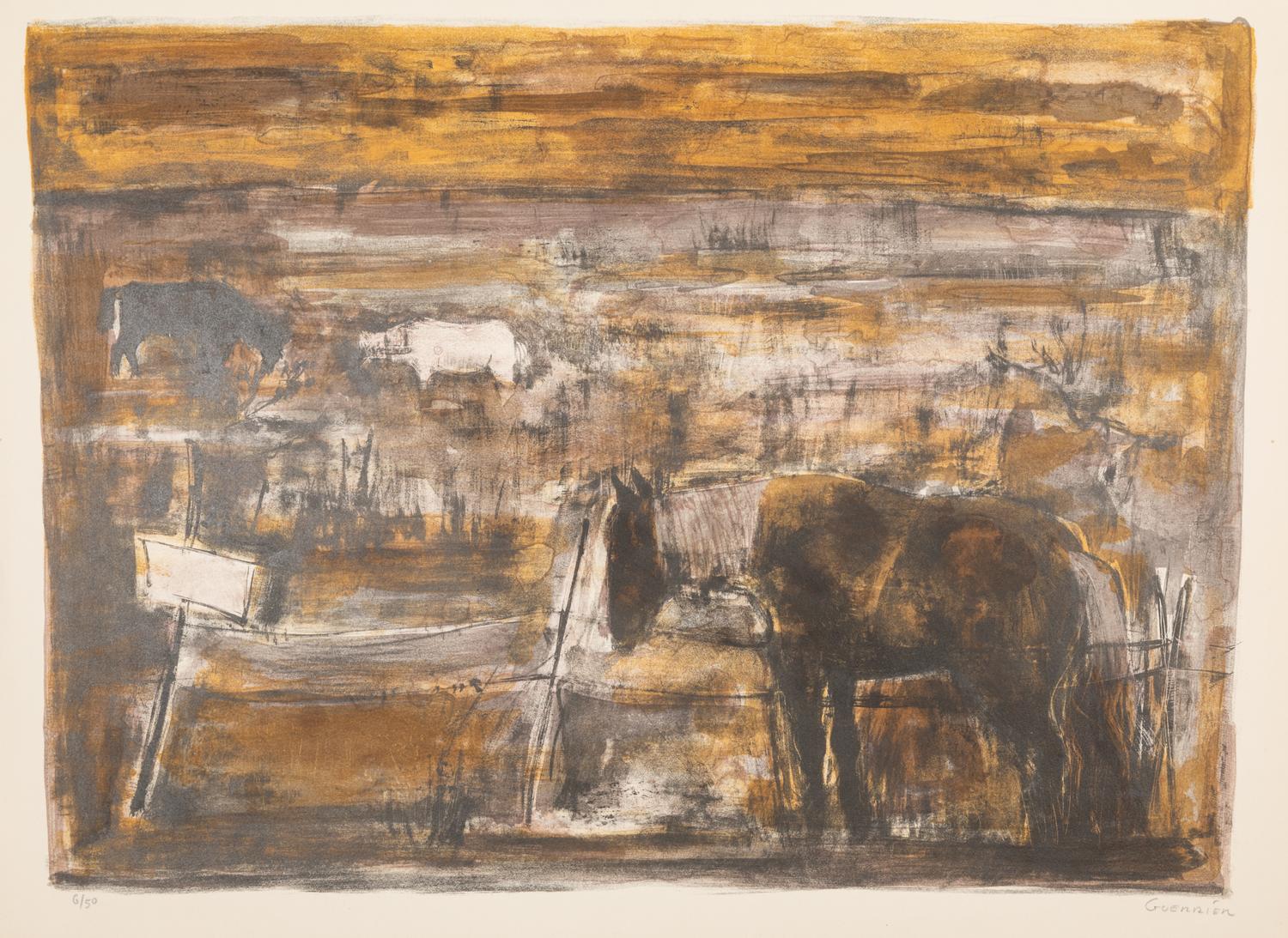 Raymond Guerrier, (French, 1920-2002), Horses and Fish and Melon