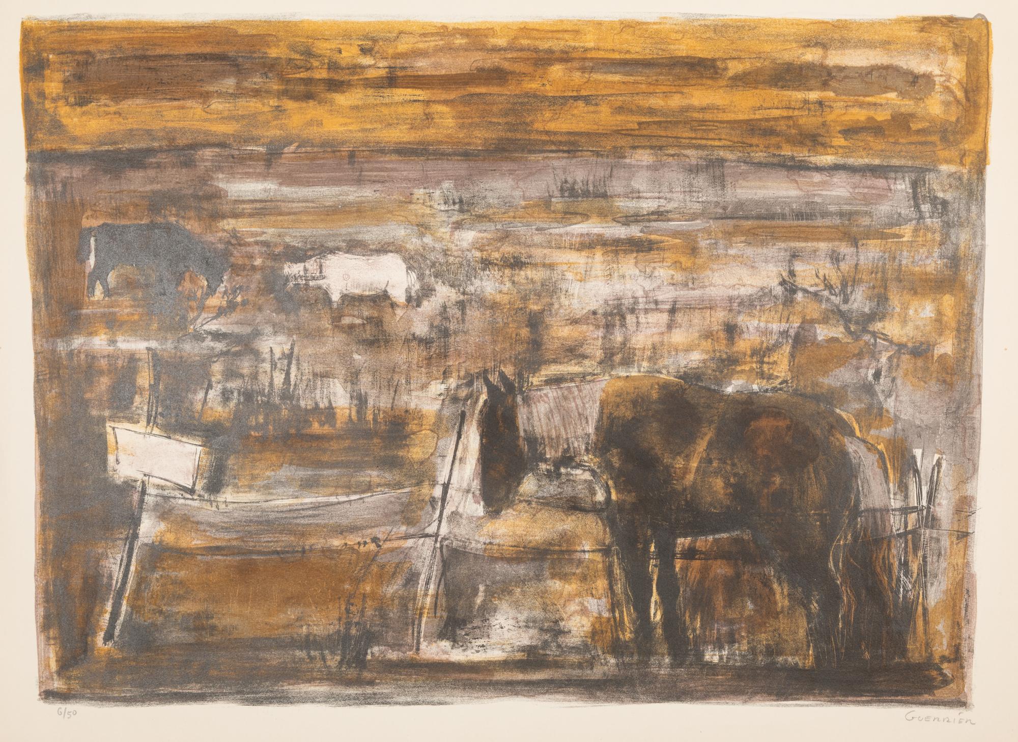 Raymond Guerrier, (French, 1920-2002), Horses and Fish and Melon