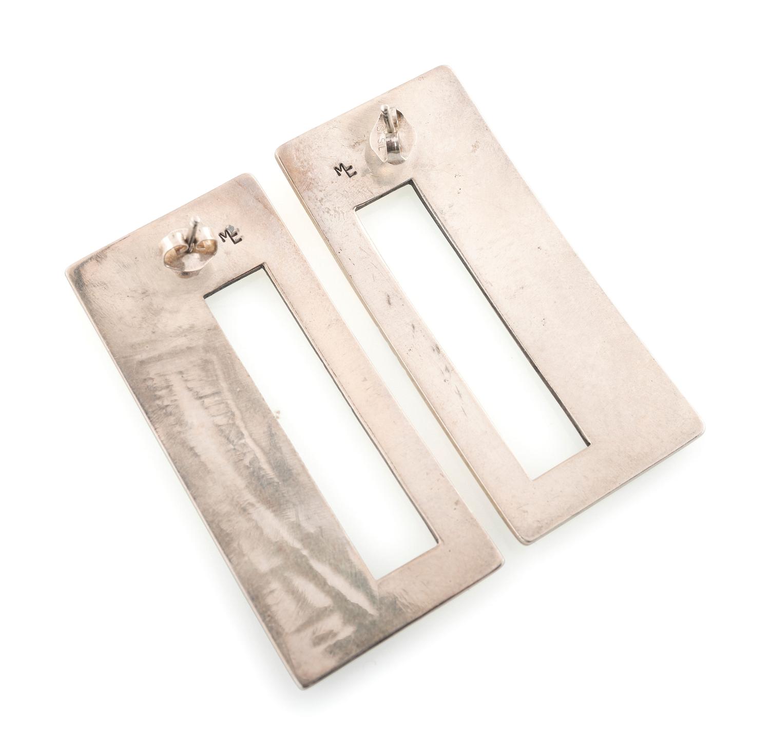 Hopi and Southwestern-style Silver Post and Hook Earrings