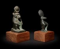Two Egyptian Bronze Thoth Baboons