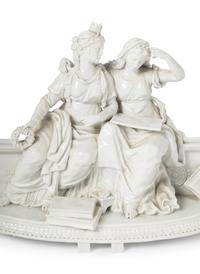 A Capodimonte Porcelain Two-Piece Table Garniture