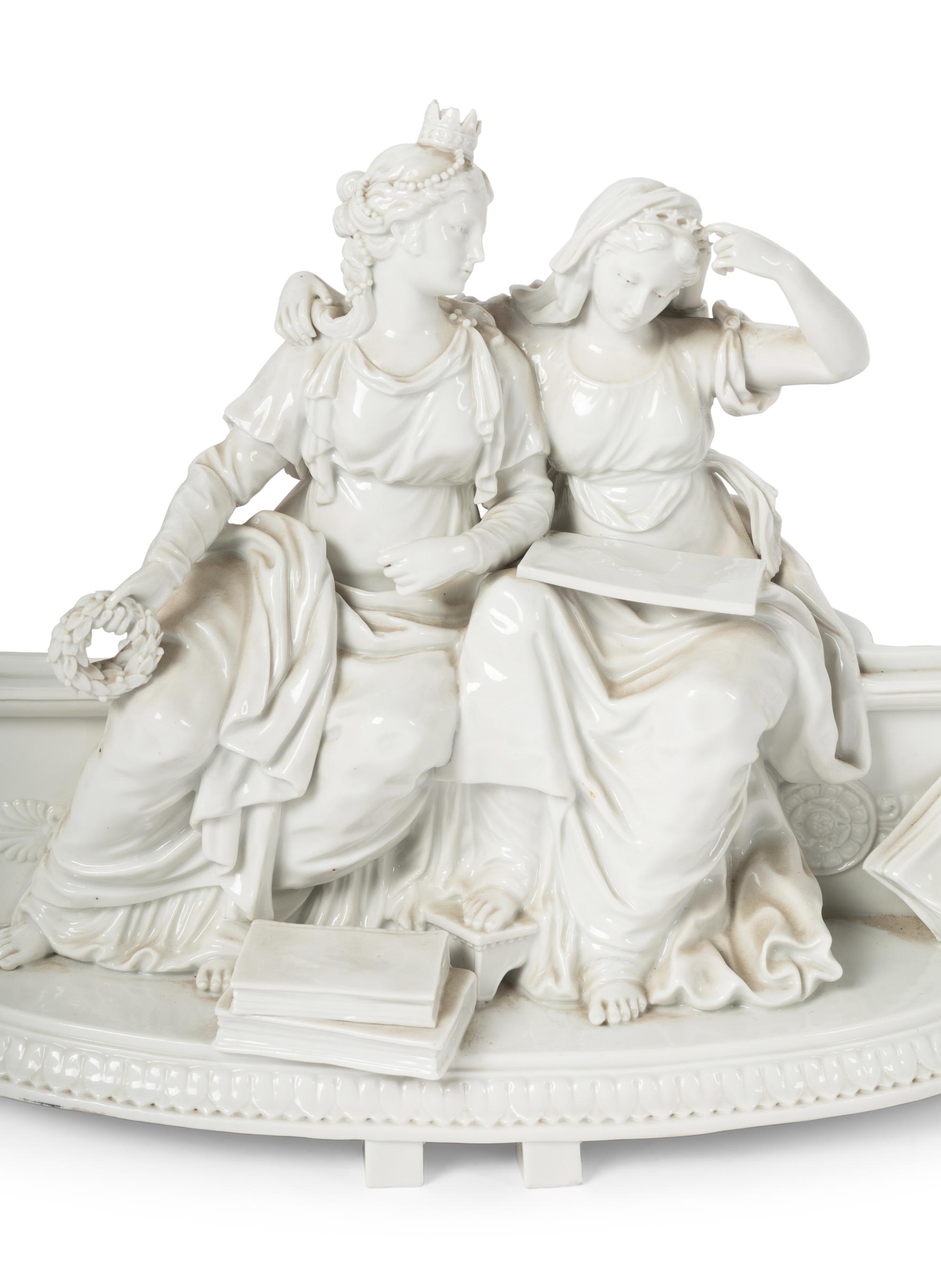 A Capodimonte Porcelain Two-Piece Table Garniture