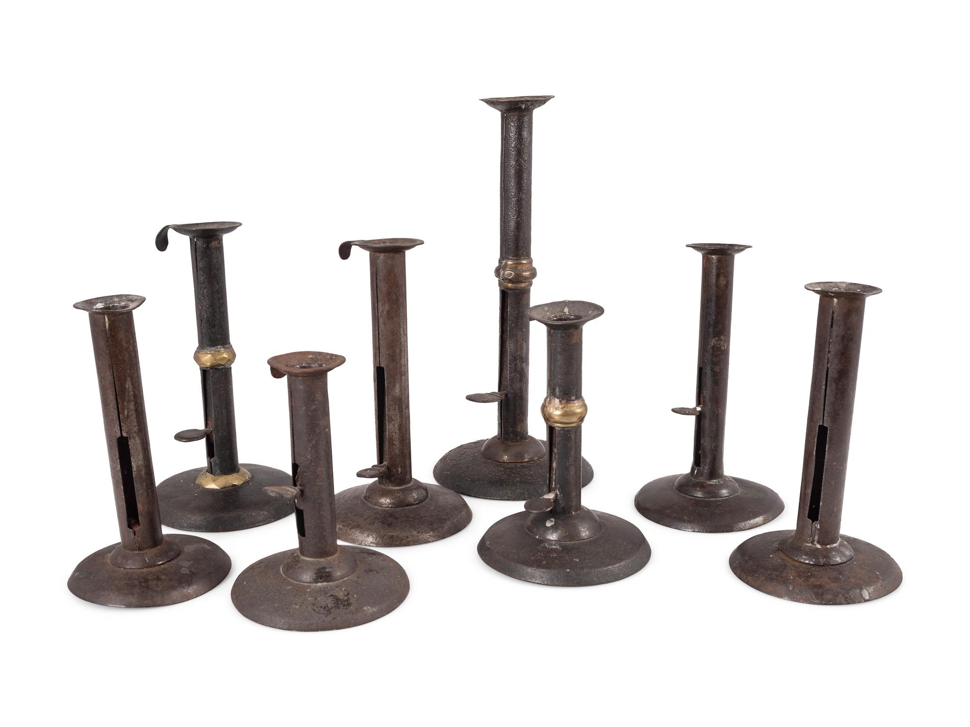 Eight Sheet Tin Hogscraper Candlesticks