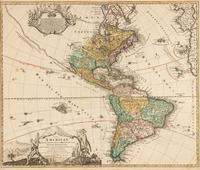 [MAPS]. HOMANN, Johann Baptist (1663-1724). Four engraved continent maps with hand-coloring, each matted and framed, comprising: