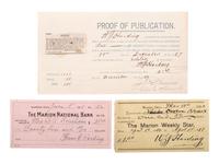 HARDING, Warren G. (1865-1923). Partly printed document signed ("W.G. Harding"), plus.