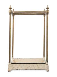 An English Brass and Painted Tôle Umbrella Stand