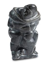 Inuit Soapstone Carving of Hunter and Seal