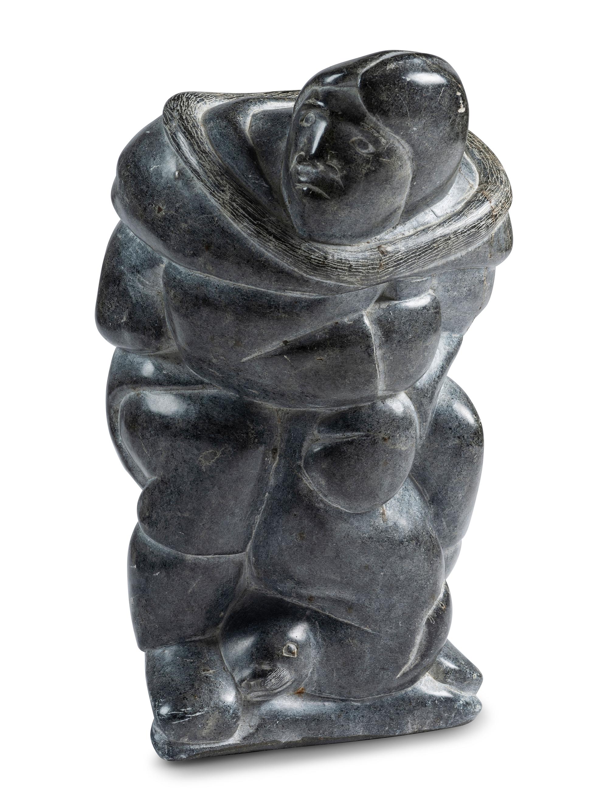 Inuit Soapstone Carving of Hunter and Seal