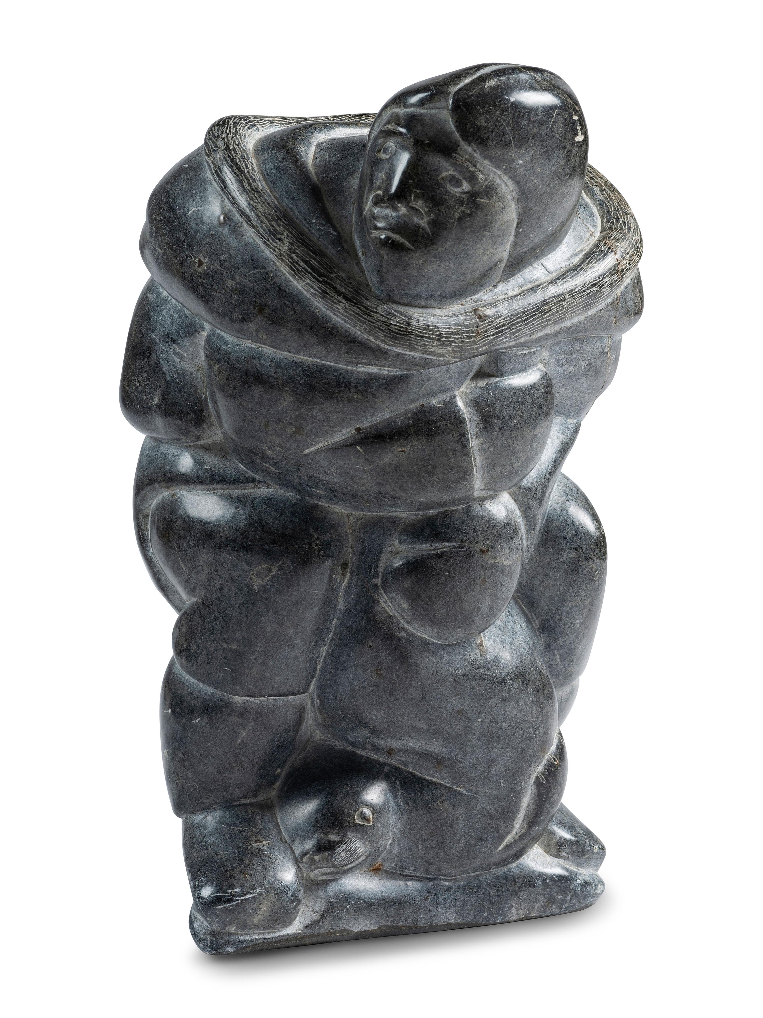 Inuit Soapstone Carving of Hunter and Seal