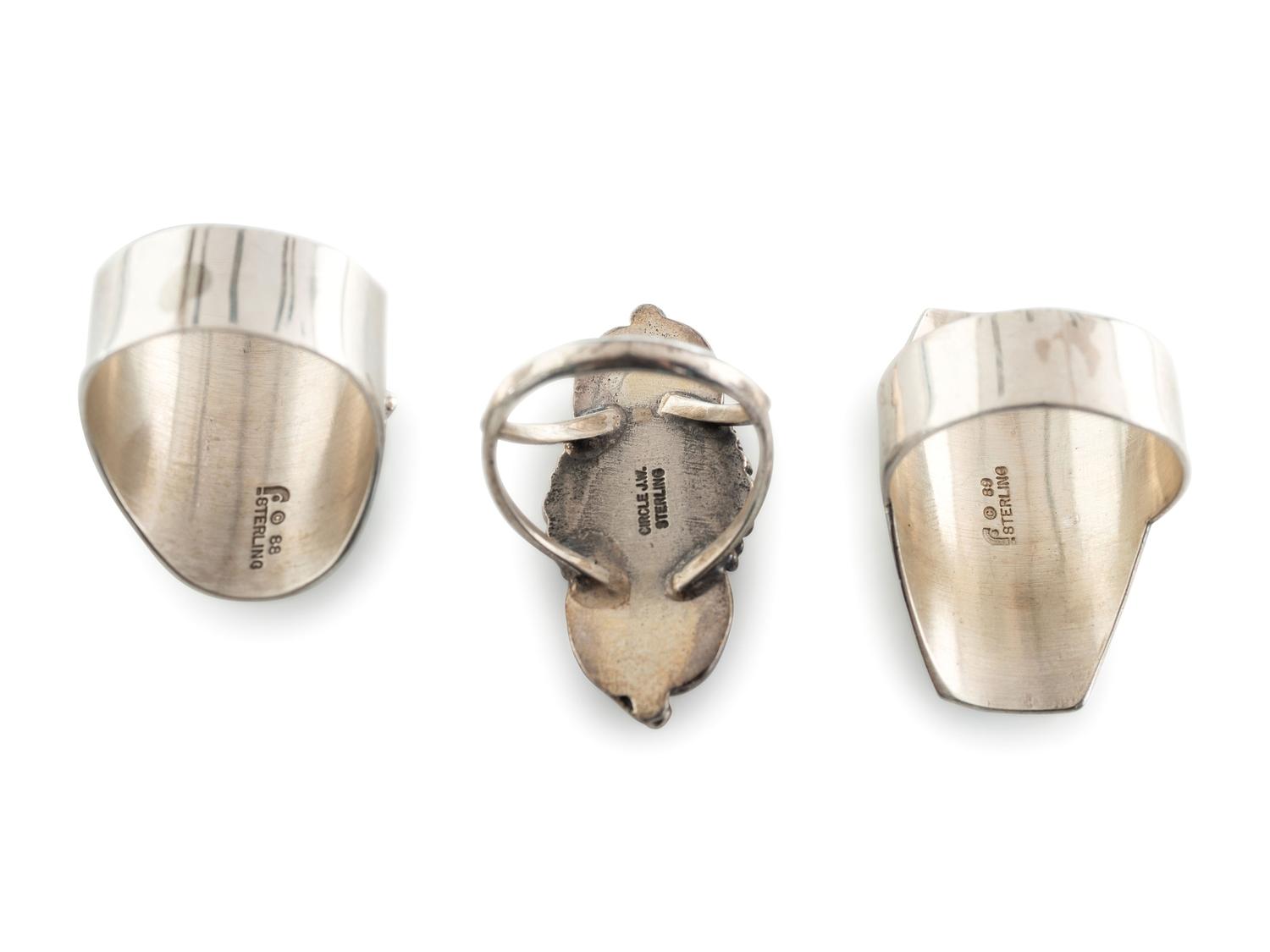 Southwestern-style Silver Rings, with Inlay