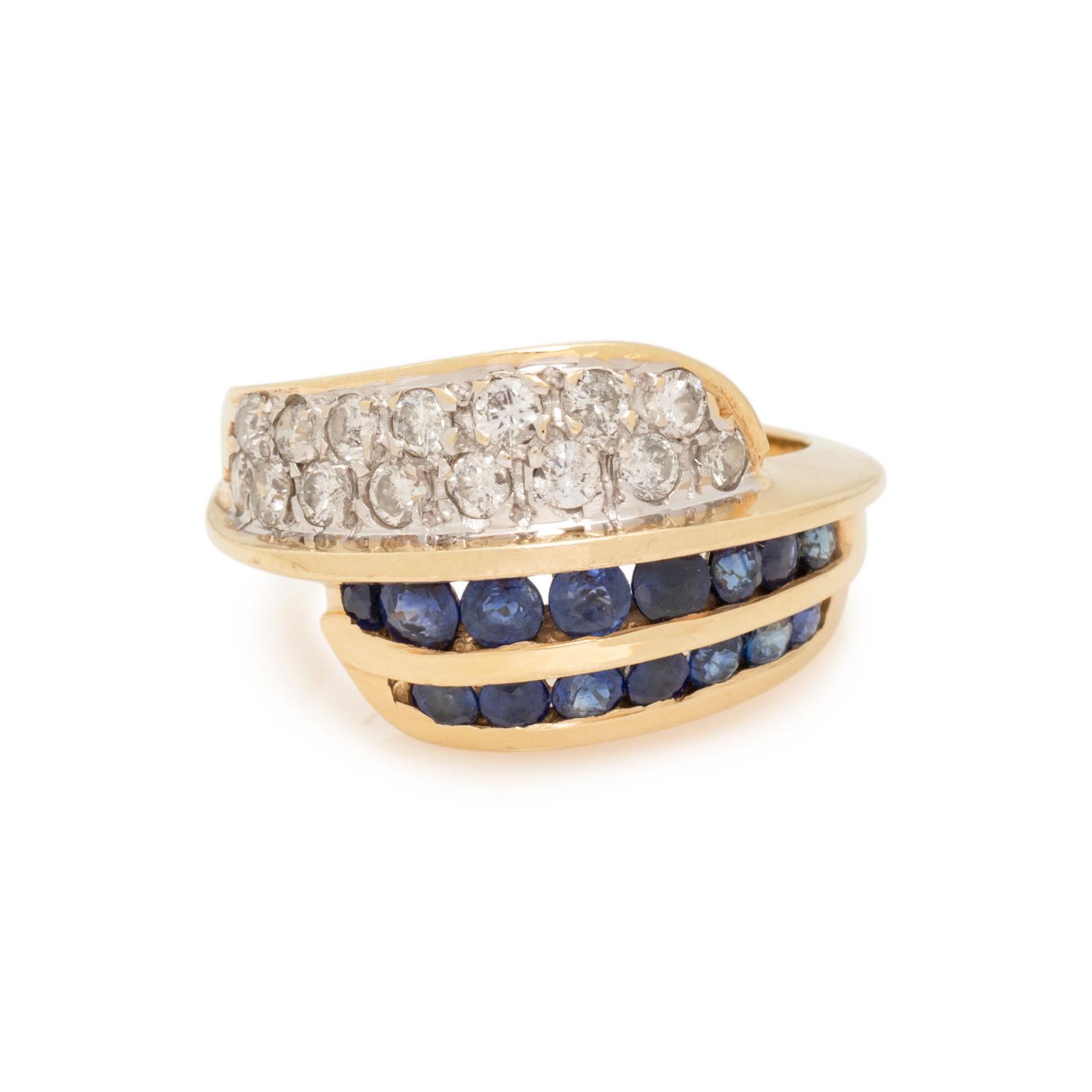 DIAMOND AND SAPPHIRE RING