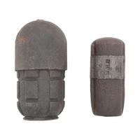 Two Excavated Civil War Artillery Shells: 4.5" Dyer & 3" Hotchkiss Case Shot