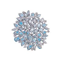OLGA TRITT, AQUAMARINE AND DIAMOND BROOCH