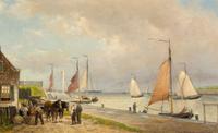 Cornelis Christiaan Dommelshuizen, (Dutch, 1842-1928), Ingang der haven te den helder, Holland, 1907