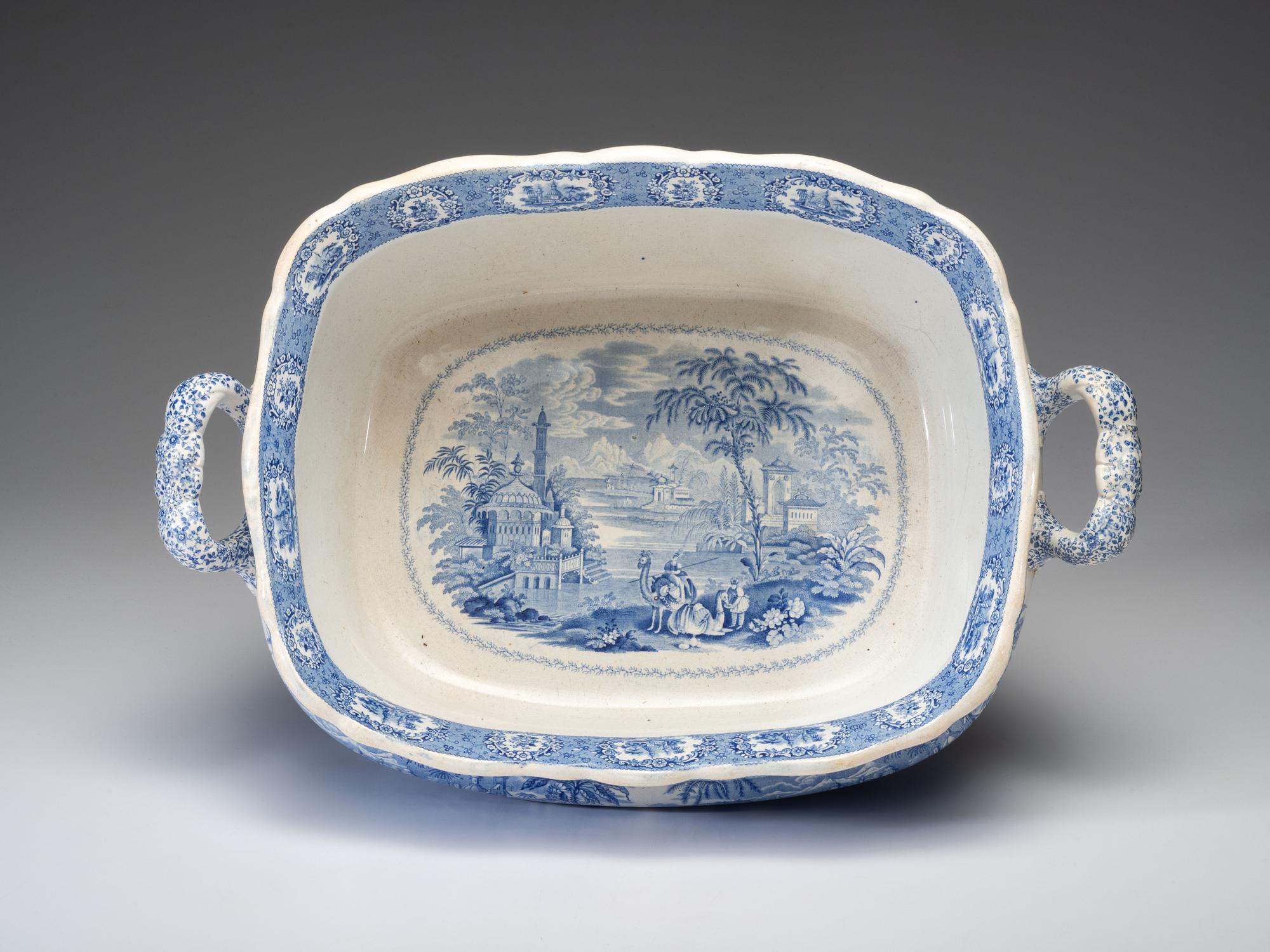 An English Blue and White Transferware Foot Bath
