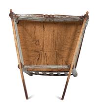 A William and Mary Paint Decorated Rush-Seat Bannister-Back Armchair Rocker