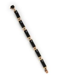 ROSE GOLD AND BLACK NEPHRITE BRACELET