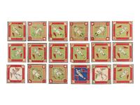 A Large Group of Over 100 1914 B18 Baseball Blanket Squares Including Multiple Hall of Famers,