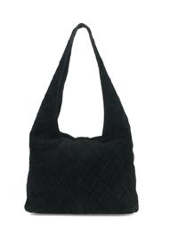 Chanel Black Suede Shoulder Hobo Bag
