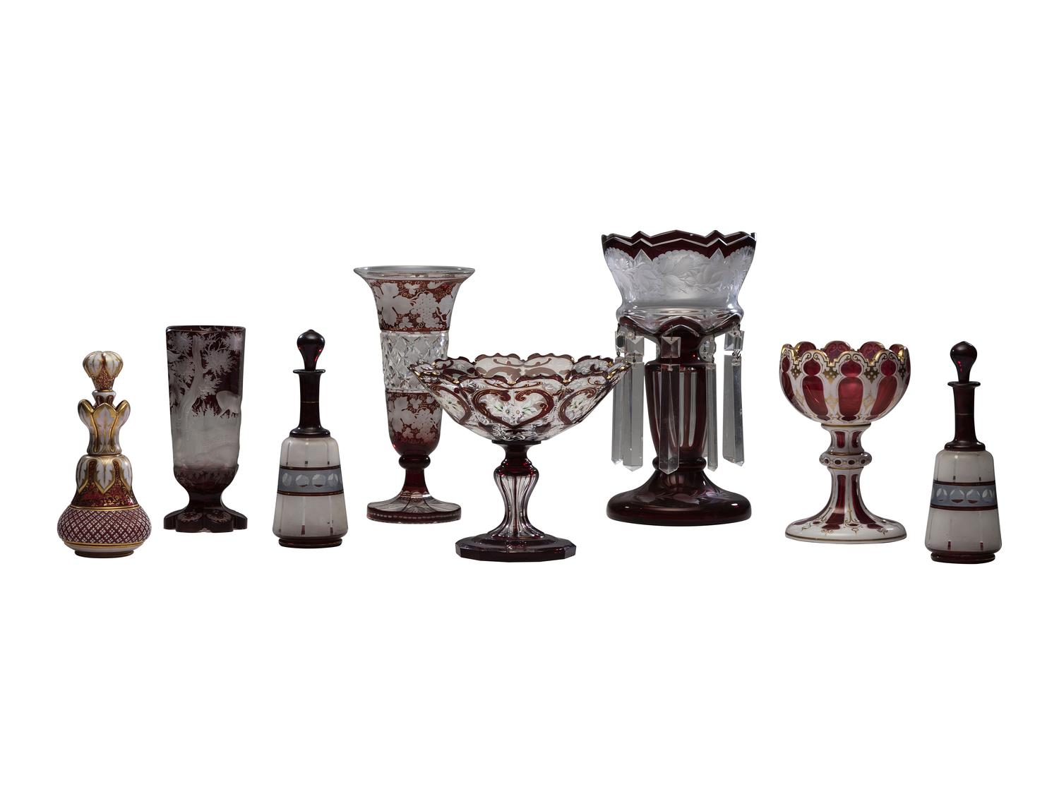 Nine Ruby Glass Table Articles
