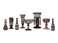 Nine Ruby Glass Table Articles